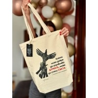 Текстилна торба с цитат + подарък книга